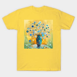 Blue Fantasy Modern Still Life Painting in a Blue Vase T-Shirt